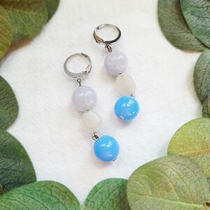 Y2K Inspired Aquamarine Earrings, Blue Crystal Earrings, Vibrant Pastel Earrings
